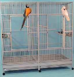 Big Kahuna&#8482;  Stainless Steel Extra Large Double Bird Cage with Divider